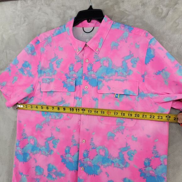 Chubbies Mens Large Friday BreezeTech Short Sleeve Performance Shirt Pink Tiedye - Picture 4 of 8